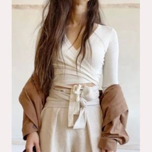 Ozma Dance Wrap Top in Natural